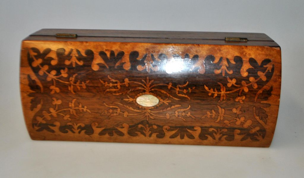 1stantik - Antike Schmuckschatulle aus Palisander mit zahlreichen